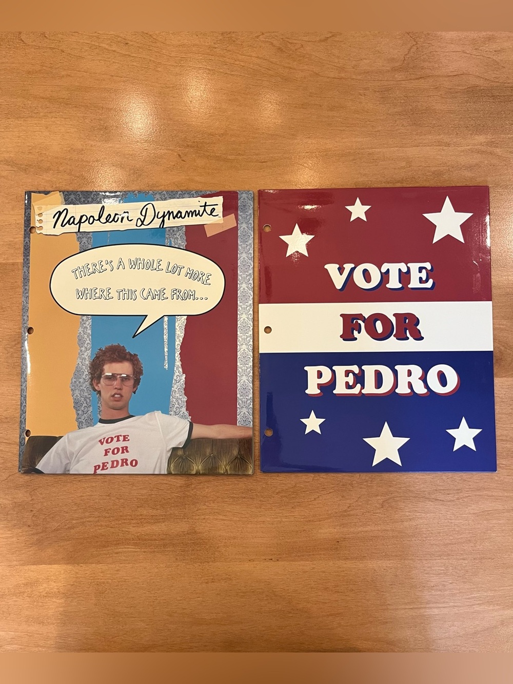 Vintage 2005 school folders (set of two) with Napoleon Dynamite graphics - NWOT